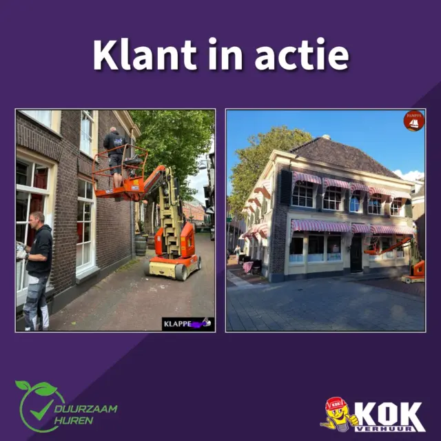 Afgelopen week ontvingen wij deze mooie foto`s van onze klant @schildersbedrijfklappeBij @bistropampus in Zwolle moesten de kozijnen opnieuw geschilderd worden.Hiervoor hebben ze gebruik gemaakt van onze elektrische masthoogwerker #toucan12e.Heb jij ook een mooie foto van onze machine in actie, wij ontvangen ze graag!#verhuur #actie #Genemuiden #Hattemerbroek